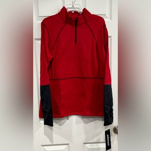 Spyder Womens XL Stretch Charger 1/2 Zip Baselayer Top Pulse Red NWT Sport Layer - Picture 1 of 10